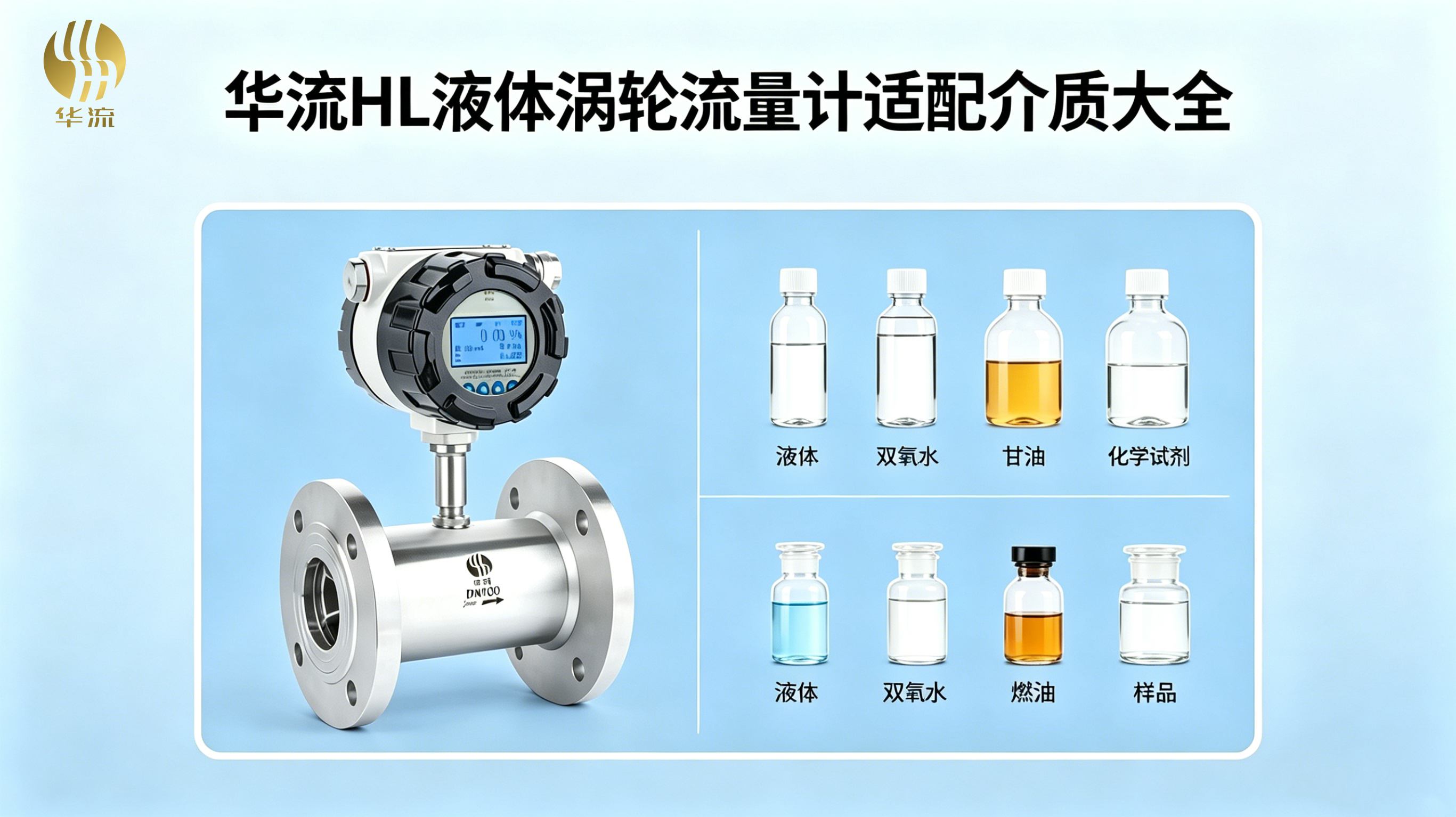 选型必读｜华流HL液体涡轮流量计适配介质大全