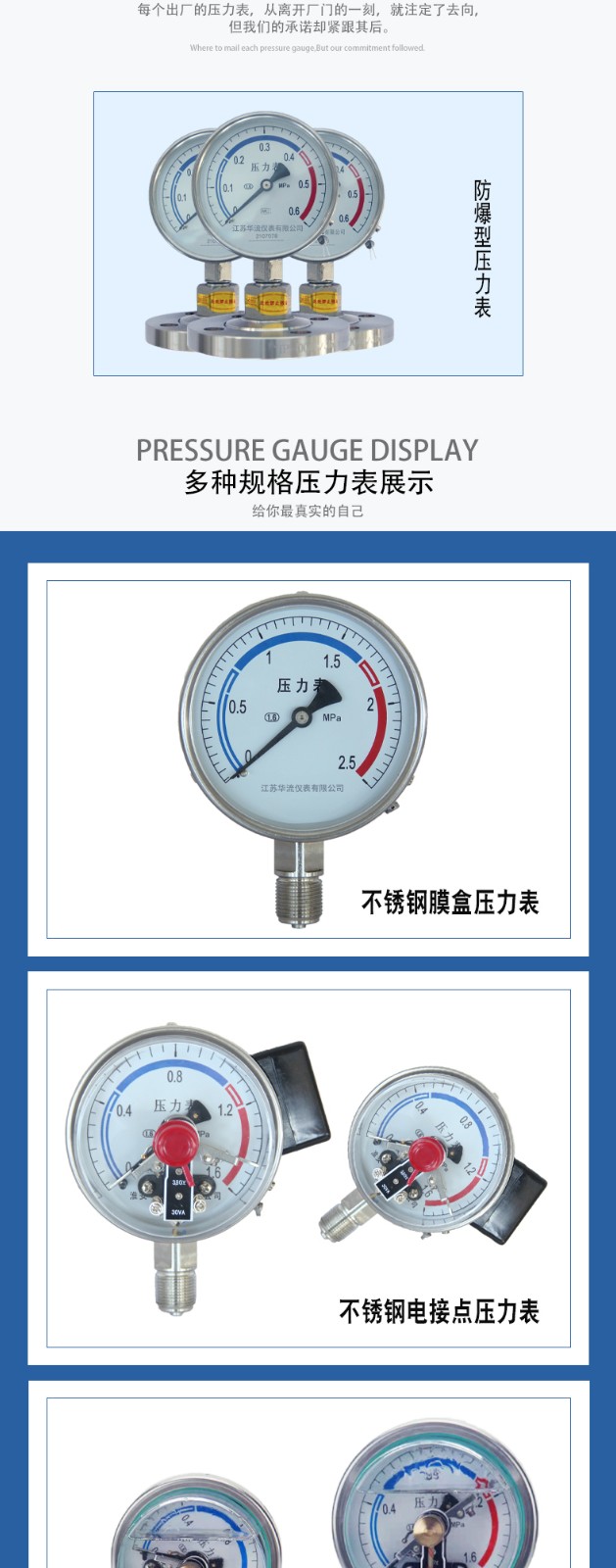 不锈钢压力表